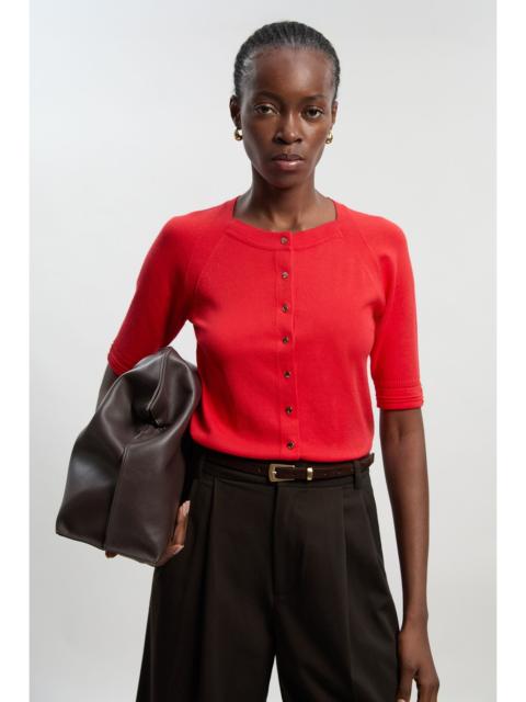 Viscose Blend Knitted Short Sleeve Cardigan