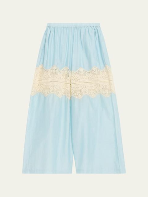 Margie Wide-Leg Lace Panel Pants