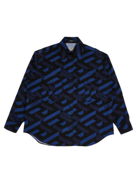 Versace Informal Monogram Shirt 'Navy/Black'