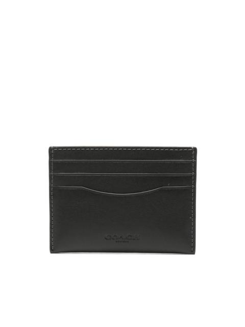 logo-embossed leather cardholder