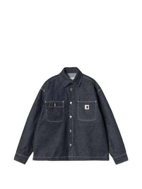 contrast-stitch denim jacket