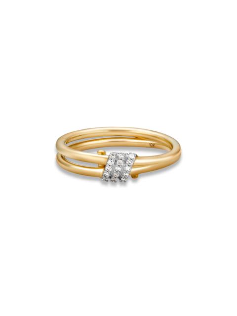 Twinkling Twine Pavé Duo Ring