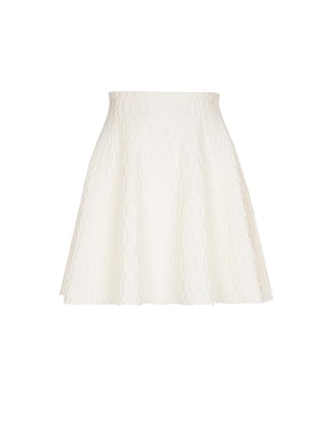 Flared crocodile-knit skirt