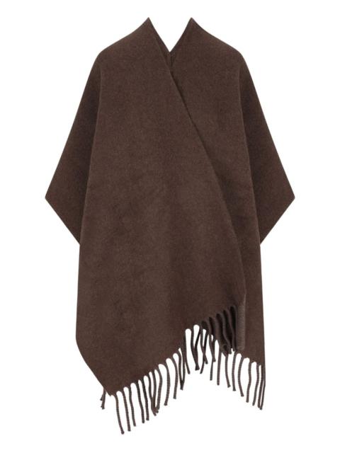 fringed V-neck cape