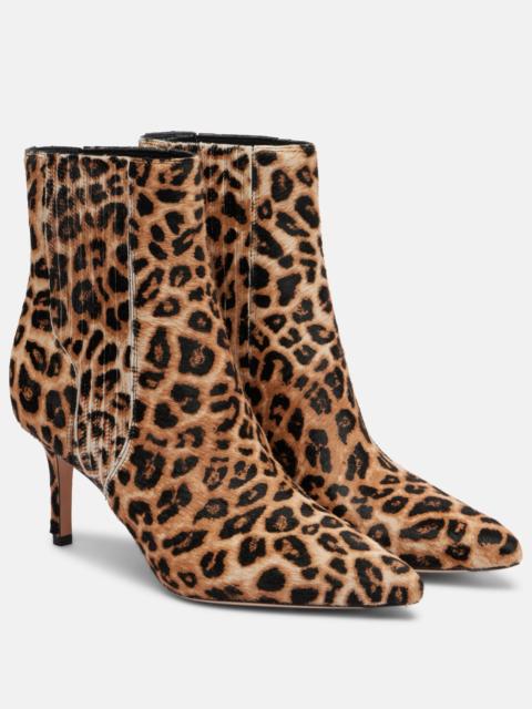 Lisa 70 leopard-print calf hair ankle boots