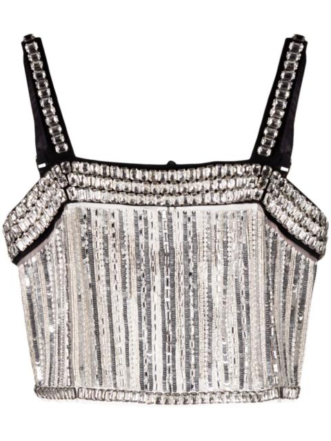 crystal-embellished cropped tank top
