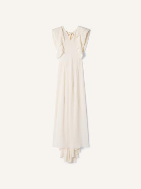 WHITE LONG DRESS IN SILK GEORGETTE