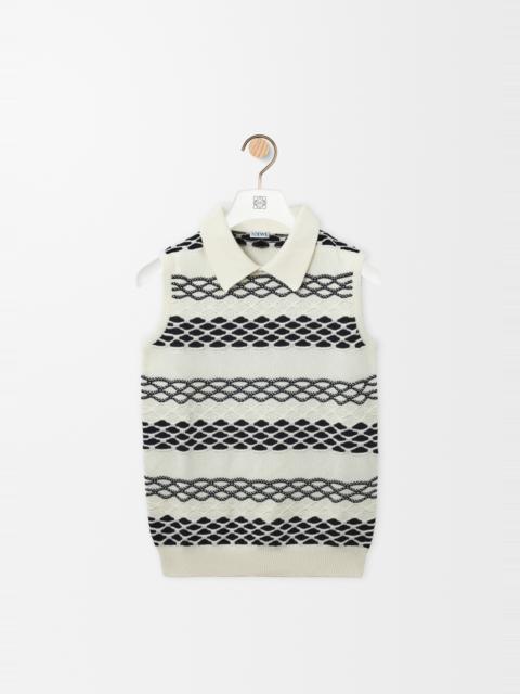 Vest in cotton jacquard