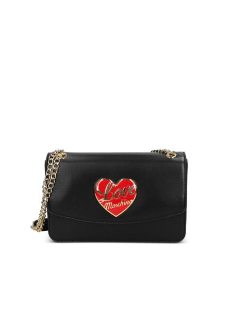 heart-plaque chain shoulder bag