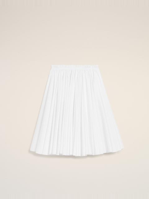 WHITE COTTON MIDI COROLLA SKIRT