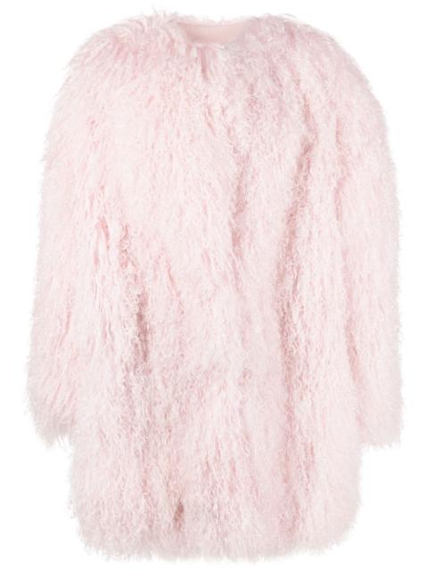 shag shearling long coat