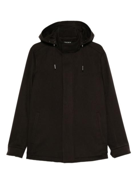 drawstring-hood coat