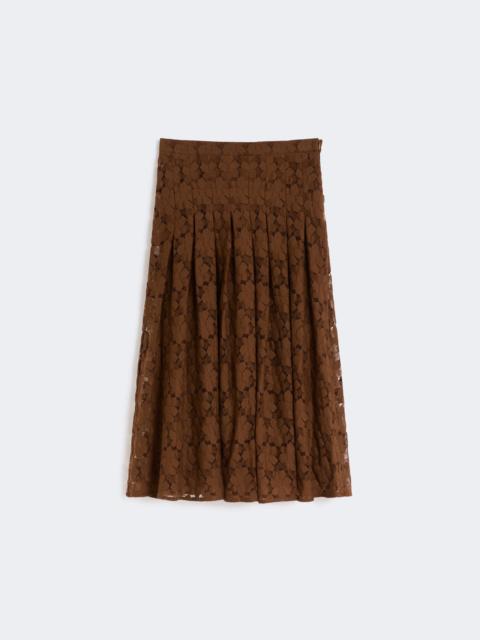Lace midi skirt - CHOCOLATE
