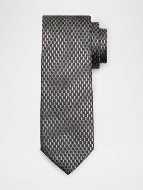 Men's Multi-Geometric Jacquard Silk Tie