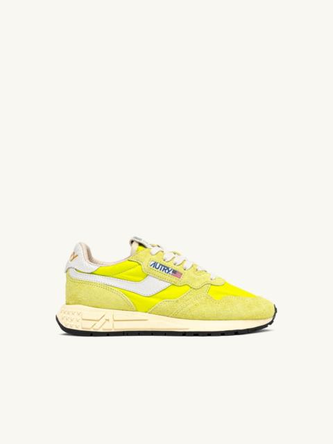 REELWIND LOW SNEAKERS IN WHITE AND EVENING PRIMROSE NYLON AND SUEDE