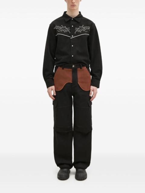 embroidered yoke shirt