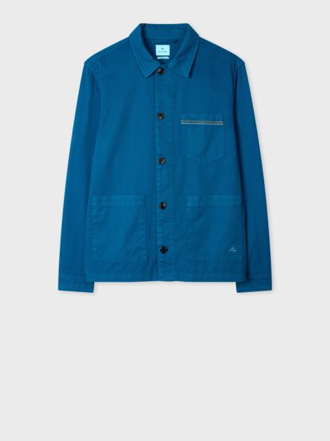 Ocean Blue Cotton-Twill 'Stitch Stripe' Work Jacket