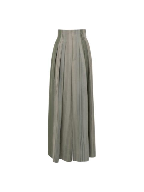 BAG TROUSERS - SAGE/CAMEL