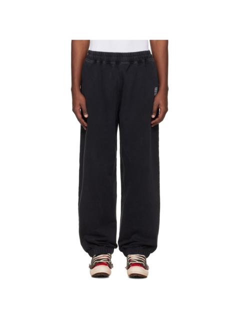 Black Biker Cross Logo Sweatpants