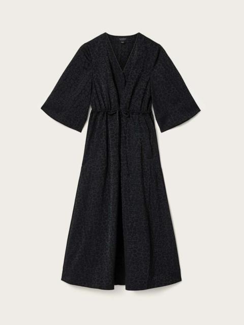 DIANA LEOPARD PRINT PLEATED MAXI DRESS