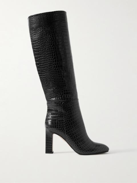 Sellier 85 Croc-effect Leather Knee Boots