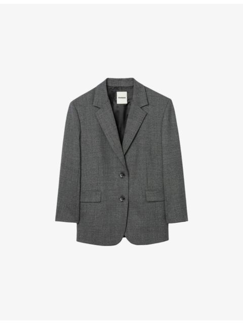 Single-Breasted Side-Pocket Woven Blazer