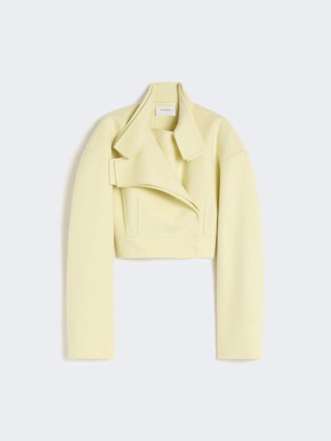 Pure wool biker jacket - light yellow
