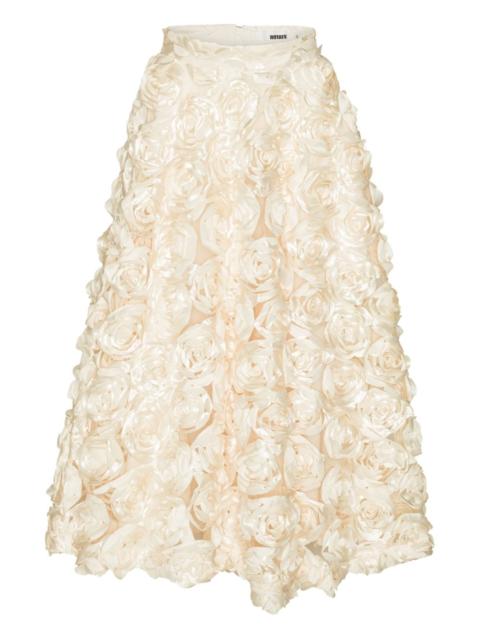 Sun rose-embellished maxi skirt