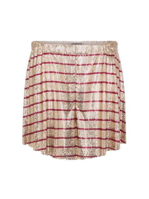Striped Metallic Mesh Shorts stripe