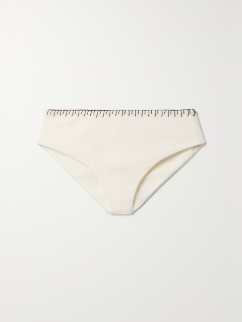 Barragan Embroidered Seersucker Bikini Briefs
