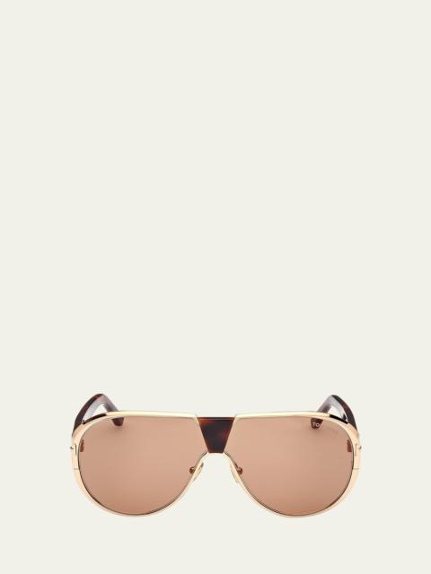 Men's Vicenzo Metal and Acetate Aviator Sunglasses