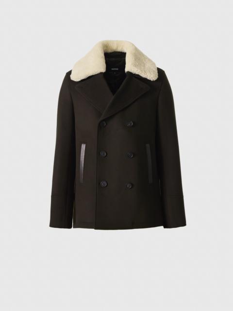 COLE wool double-breasted jacket with shearling collar