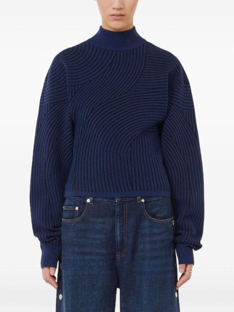 Febo wave-pattern high-neck sweater