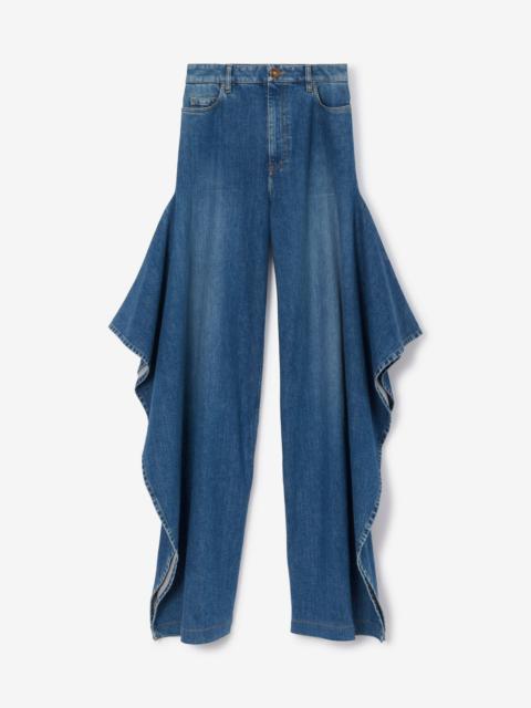 Stonewashed Denim Wide-leg Jeans