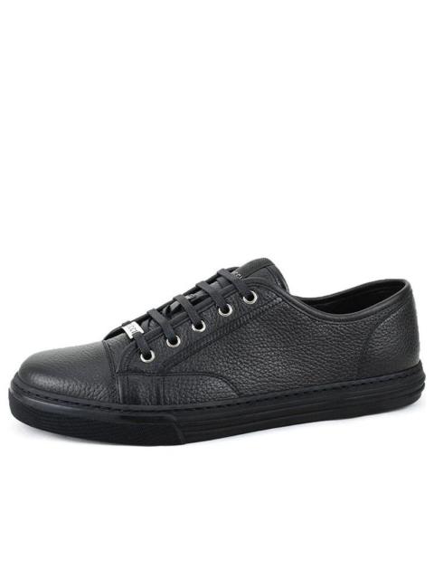 (WMNS) Gucci Pebbled Nappa Leather Low Top 'Black' 317337-AOD50-1000