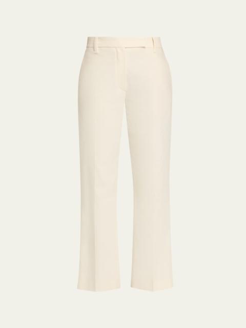 Stretch Cotton Gabardine Kickflare Ankle Cigarette Pants