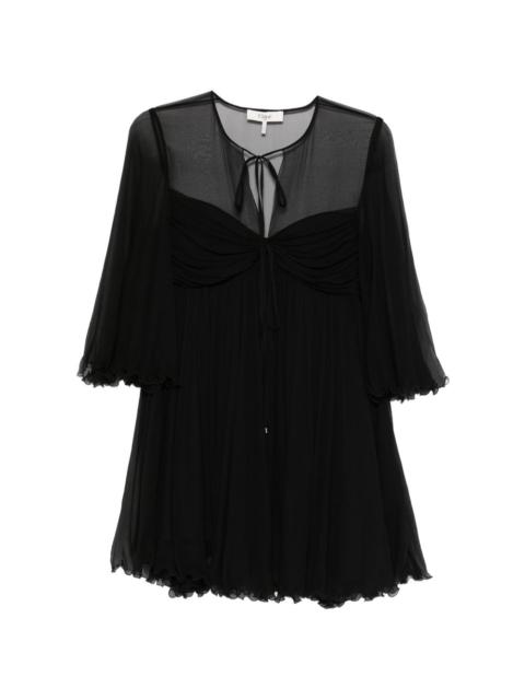 tie-detail ruffled mini dress