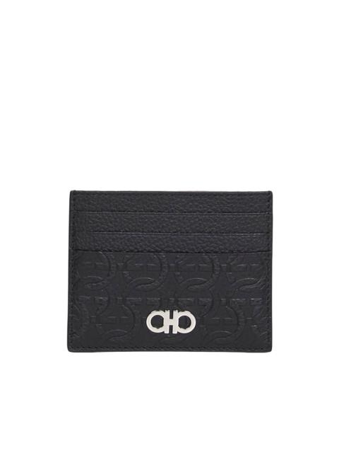 gancini-detail leather card holder