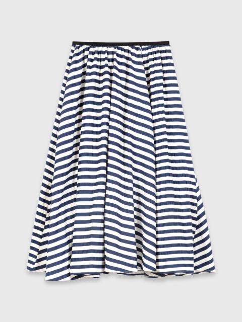 Linen-blend midi skirt