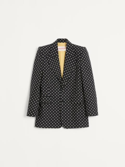 SINGLE-BREASTED SHANTUNG SILK JACKET WITH PLUSDEPOIS PRINT