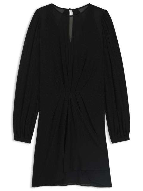 DRAPE-DETAIL DRESS WITH POLKA DOTS