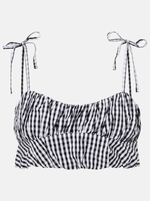 Gingham cotton poplin top