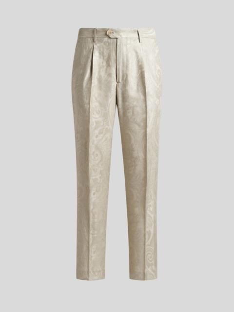 LINEN JACQUARD TROUSERS