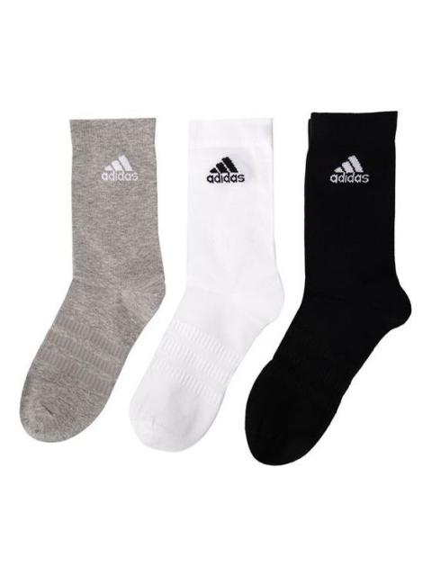 adidas Light Crew 3pp Athleisure Casual Sports Logo Breathable Socks Unisex 3 Pairs DZ9392