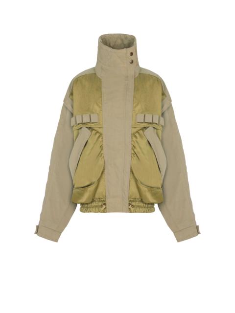 Cotton and twill bomber jacket