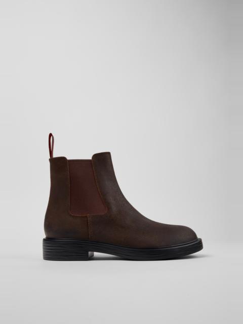 Brown Nubuck Ankle Boots for Men.