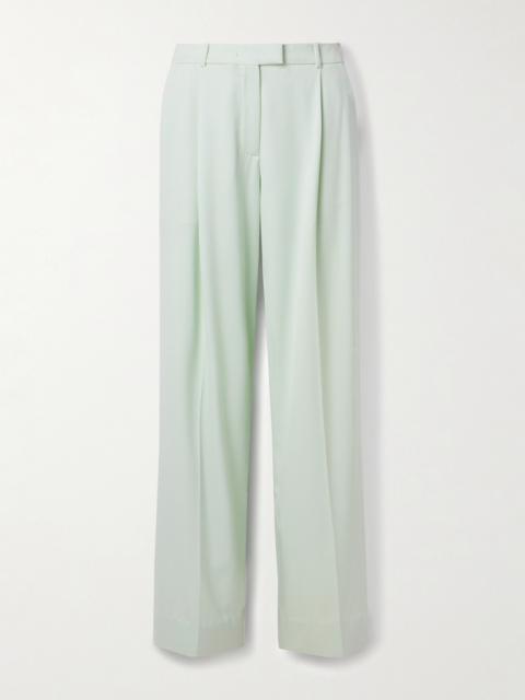 Pleated Wool-blend Wide-leg Pants