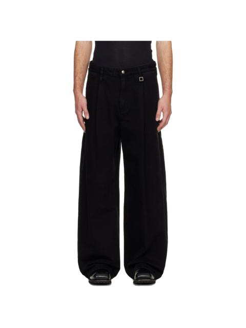 Black Wide Folding Jeans
