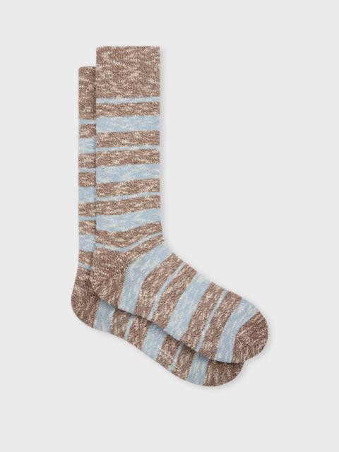 Grey Fleck Stripe Socks