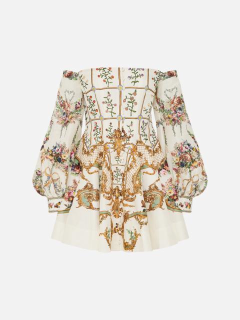 SEAMED OFF THE SHOULDER DRESS